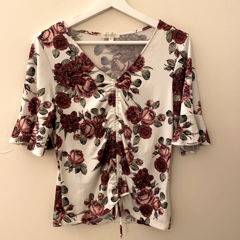 WHITE FLORAL BLOUSE from Ultra Flirt MEDIUM